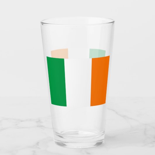 Coupe en verre patriotique avec drapeau d'Irlande (Devant)