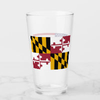 Coupe en verre patriotique avec drapeau du Marylan
