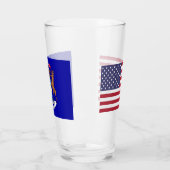 Coupe en verre patriotique avec drapeau du Michiga (Gauche)