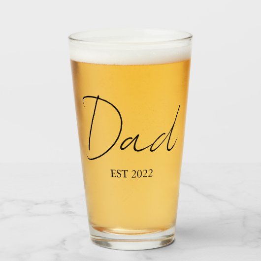 Coupe en verre personnalisée "Papa EST. [Année]" (Devant (rempli))