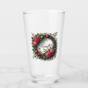 Coupe en verre Saint-Valentin Amour Couronne de ro