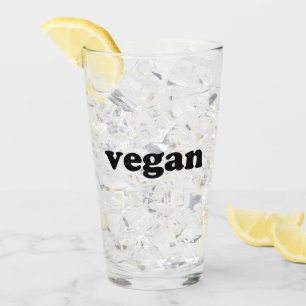 Coupe en verre "vegan" en lettres noires