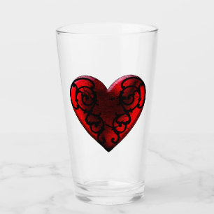 Coupe Filigree Goth Red Heart en verre