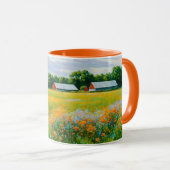 Coupe fleur sauvage et Barn Art Mug (Devant droit)
