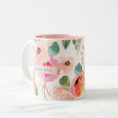 Coupe Floral Aquarelle de café Mug Porcelain Tea C (Devant gauche)