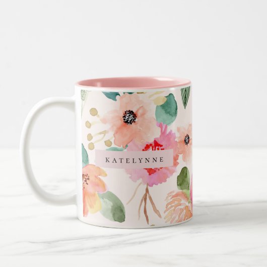 Coupe Floral Aquarelle de café Mug Porcelain Tea C (Gauche)