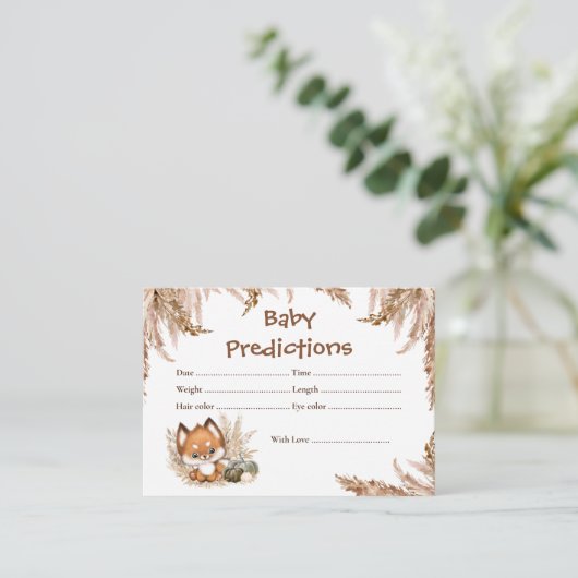 Coupe Fox Prédictions Automne Baby shower Carte de (Debout devant)