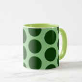 Coupe Green Polka Dot Art Mug (Devant droit)