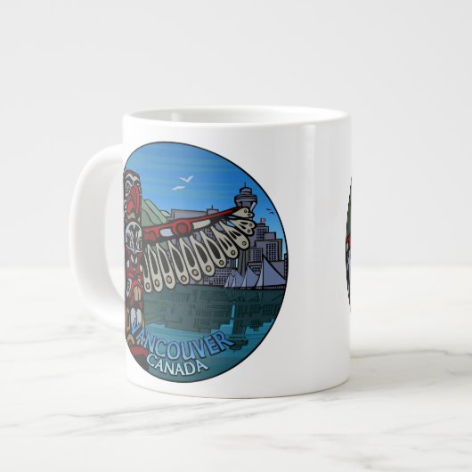 Coupe Jumbo Vancouver Coffee Mug Native Art Landma (Devant gauche)