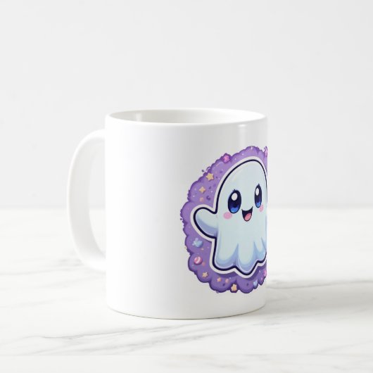 Coupe Kawaii Ghost Mug Cute Pastel Halloween Coffw (Devant gauche)