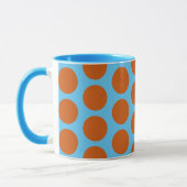 Coupe Orange et Aqua Blue Polka Dot Art Mug (Gauche)