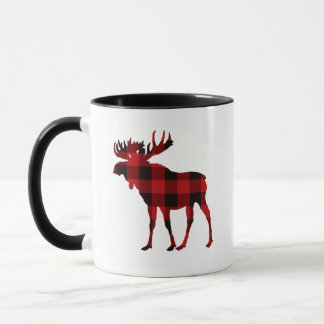 Coupe Plaid Moose Coffee Mug Red Buffalo