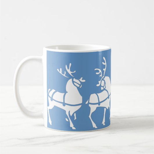 Coupe Reindeer Mug Coffee Festive Blue Christmas C (Gauche)