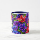 Coupe Rouge blanc et bleu Petunia Flowers Mug (Centre)