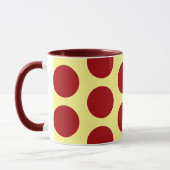 Coupe rouge sur Polka Jaune Dot Art Mug (Gauche)