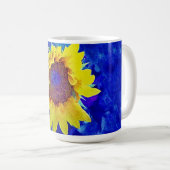 Coupe Sunflower Blue Yellow Art Mug Coffee (Devant droit)