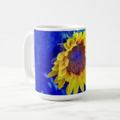 Coupe Sunflower Blue Yellow Art Mug Coffee (Devant gauche)