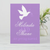 Coupe violette de colombe blanche invitation de ma (Debout devant)