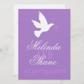Coupe violette de colombe blanche invitation de ma (Devant / Derrière)