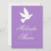 Coupe violette de colombe blanche invitation de ma (Devant)