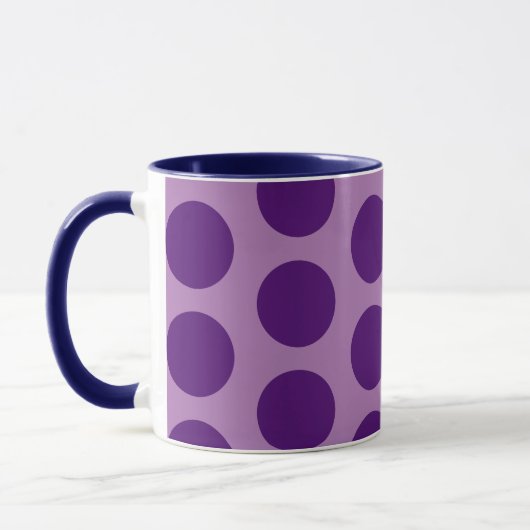 Coupe violette Polka Dot Amusante Art Mug (Gauche)