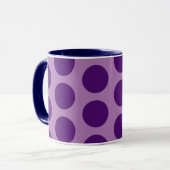 Coupe violette Polka Dot Amusante Art Mug (Devant gauche)