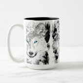 Coupe Wolf Head Coffee | Gray Wolf Dessin Mug (Gauche)