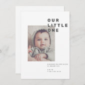 COUPER | Carte faire-part de naissance moderne et  (Devant / Derrière)