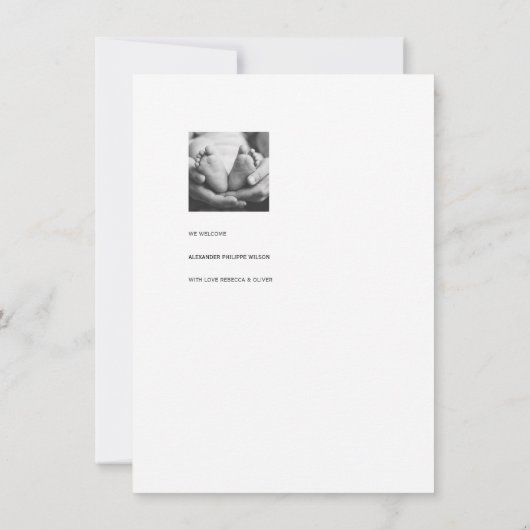 COUPER | Carte faire-part de naissance moderne et  (Dos)