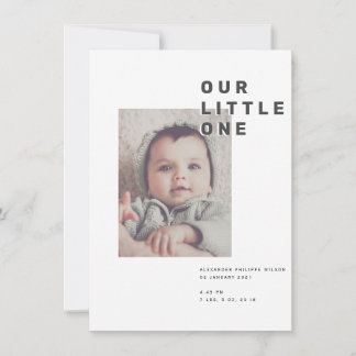 COUPER | Carte faire-part de naissance moderne et 