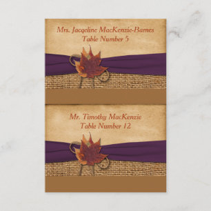 Couper le Burlap FAUX, Cartes Feuilles - Violet