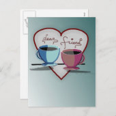 Coupes de café d'amitié Carte Saint-Valentin (Devant / Derrière)