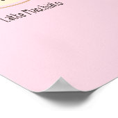 Coupes de café mignonnes sur affiche rose pâle (Coin)