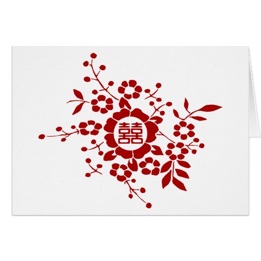 Coupes de papier floral - Double bonheur blanc (Devant horizontal)