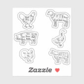 Coupes de stickers de viande (Feuille)