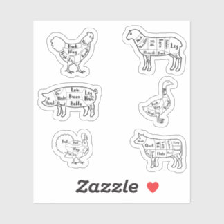Coupes de stickers de viande
