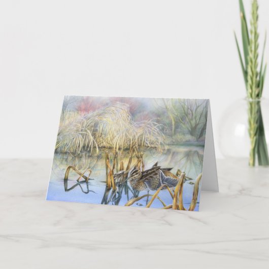 Coupez sur une carte d'art du matin froide et gelé (Devant)