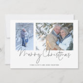 Couple 2 Photos Script Joyeuse carte de Noël (Devant)