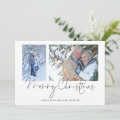 Couple 2 Photos Script Joyeuse carte de Noël (Debout devant)