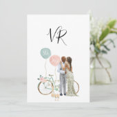 Couple afro-américain illustré Save The Date (Debout devant)