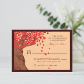 Couple Amoureux Coeurs Tombants Chêne RSVP (Debout devant)