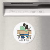 Couple amoureux du smartphone - aimant de dessin a (In Situ (Lave-vaisselle))