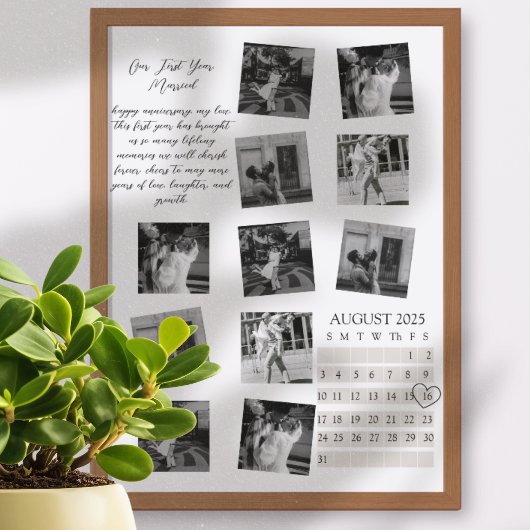 Couple Anniversaire Photo Collage Art Imprimer