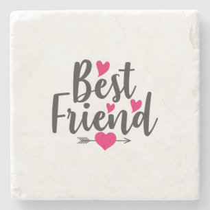 Couple Art Heart Best Friend Stenen Onderzetter