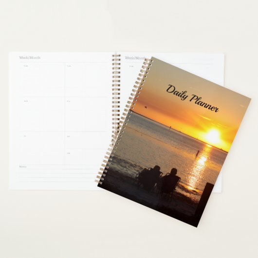 Couple Assis Sur Florida Beach Daily Planner (Devant avec enveloppe)