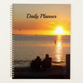 Couple Assis Sur Florida Beach Daily Planner (Devant)