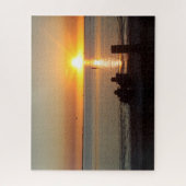 Couple Assis Sur La Plage Au Sunset Jigsaw Puzzle (Vertical)