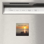 Couple Assis Sur La Plage Au Sunset Magnet (In Situ (Lave-vaisselle))