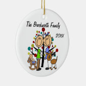 Couple avec bébé garçon et ornement de chien Brown (Droite)