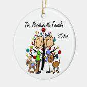 Couple avec bébé garçon et ornement de chien Brown (Gauche)